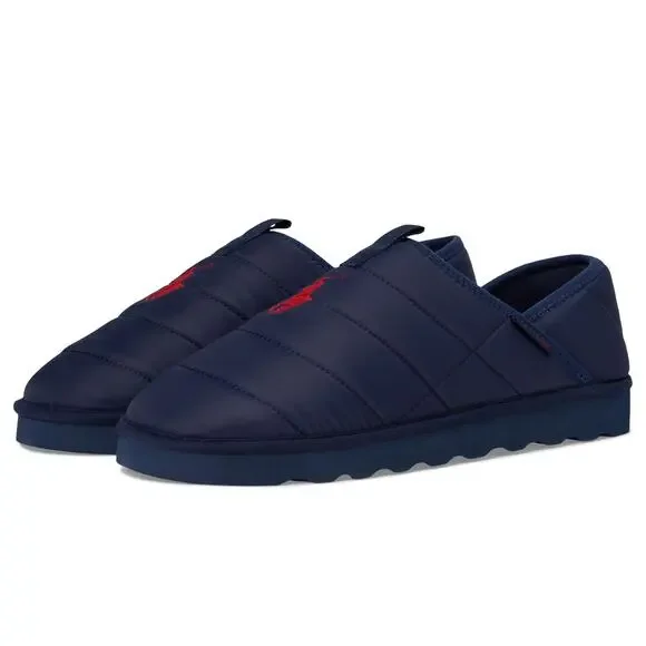 NWT POLO RALPH LAUREN Men Everett Recycle Slipper Navy/Red 10US Medium